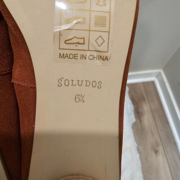 Anthropologie Soludos Juliette Suede Round Heel Flats Size 6.5 - Picture 10 of 10